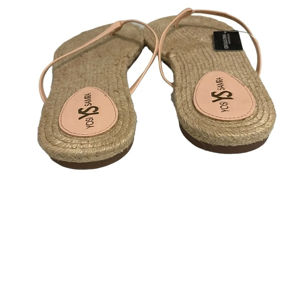 YOSI SAMRA -‎ SIZE 10 - NWT - HANDSTITCHED JUTE ROPE - HAS PINK T-STRAP - S7